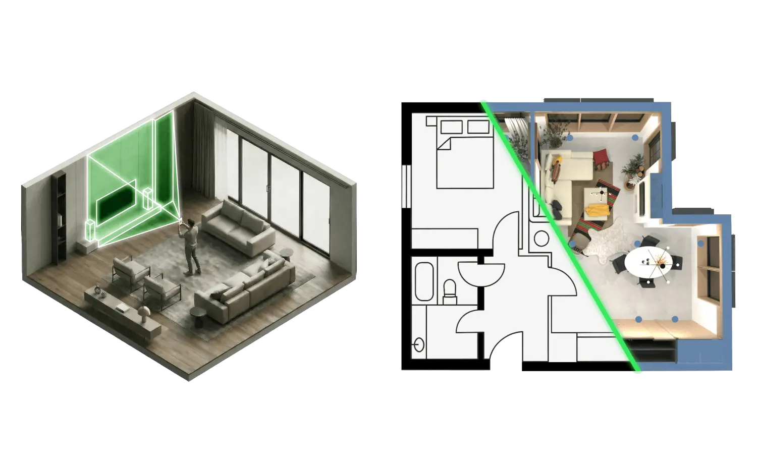 Switching between 2D and 3D in Planner 5D