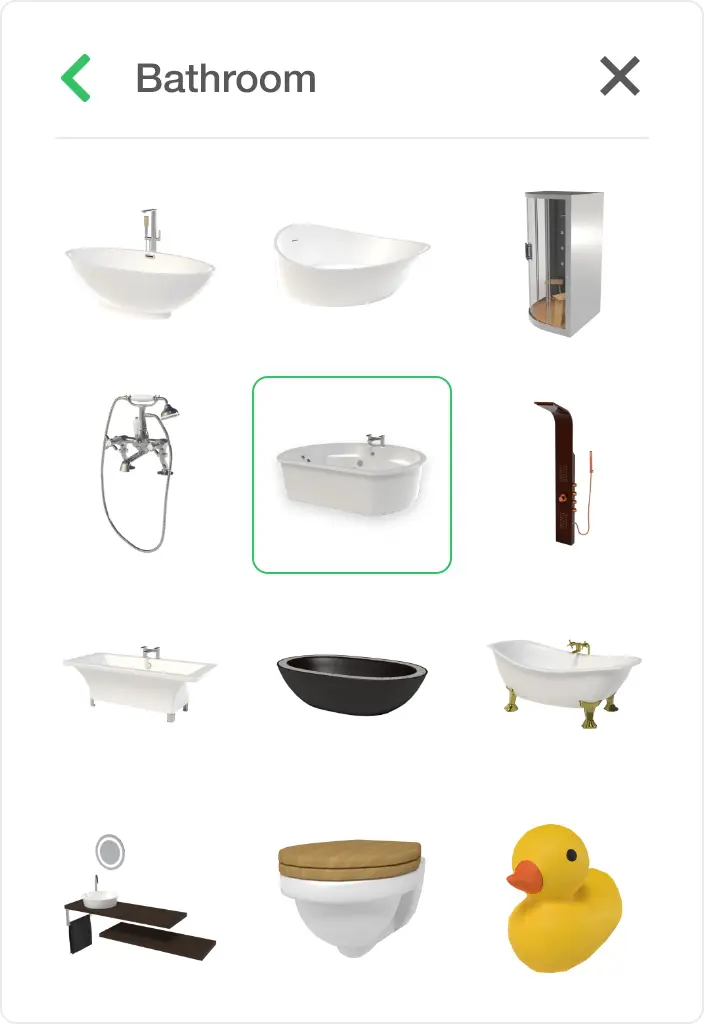 Artículos de diseño de baños en programa de diseño de interiores