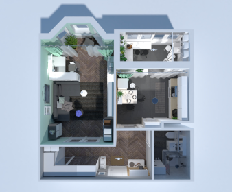 Space-Saving Compact Studio Apartment Plan
