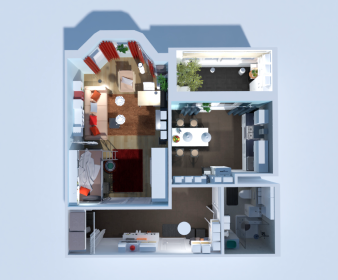 Functional Studio Apartment Plan | Work & Relax