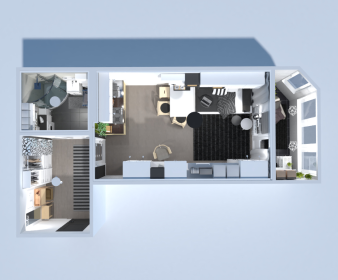 Open Concept Studio Plan with Balcony