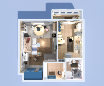 Urban Studio Floor Plan with Balcony