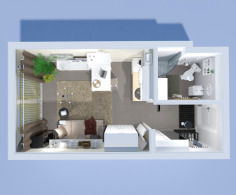 Space-Saving Smart Studio Apartment Plan
