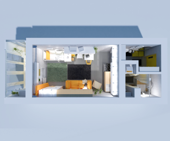 Studio Balcony Floor Plan – Bright & Open Layout