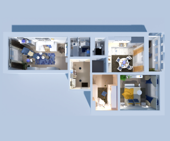 Bright 2-Bedroom Condo Floor Plan with Terrace