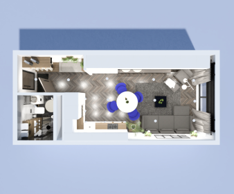 Bright Studio Plan – Modern Kitchen & Bath