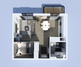Cozy 1-Bedroom Floor Plan with Balcony & Bath