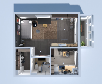 Chic Scandinavian Studio Apartment Plan with Smart Layout