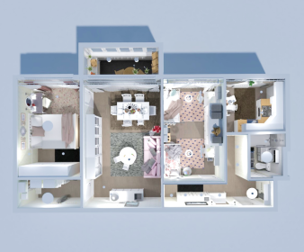 Bright and Spacious Family Apartment Floor Plan