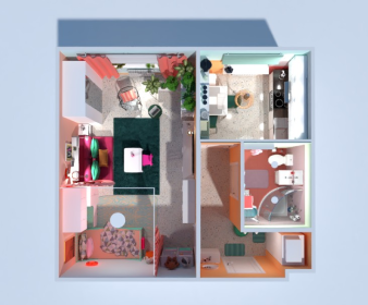 Cozy Micro Apartment Floor Plan for a Family of Three
