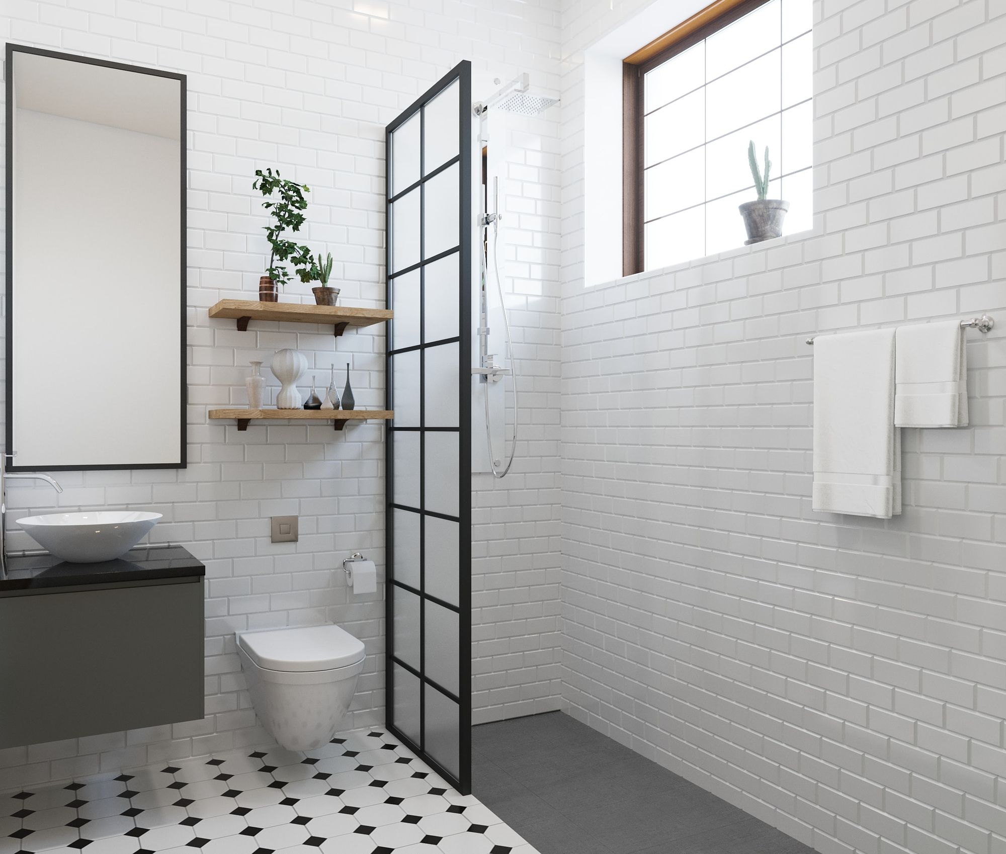 diseño baños modernos azulejos pequeños
