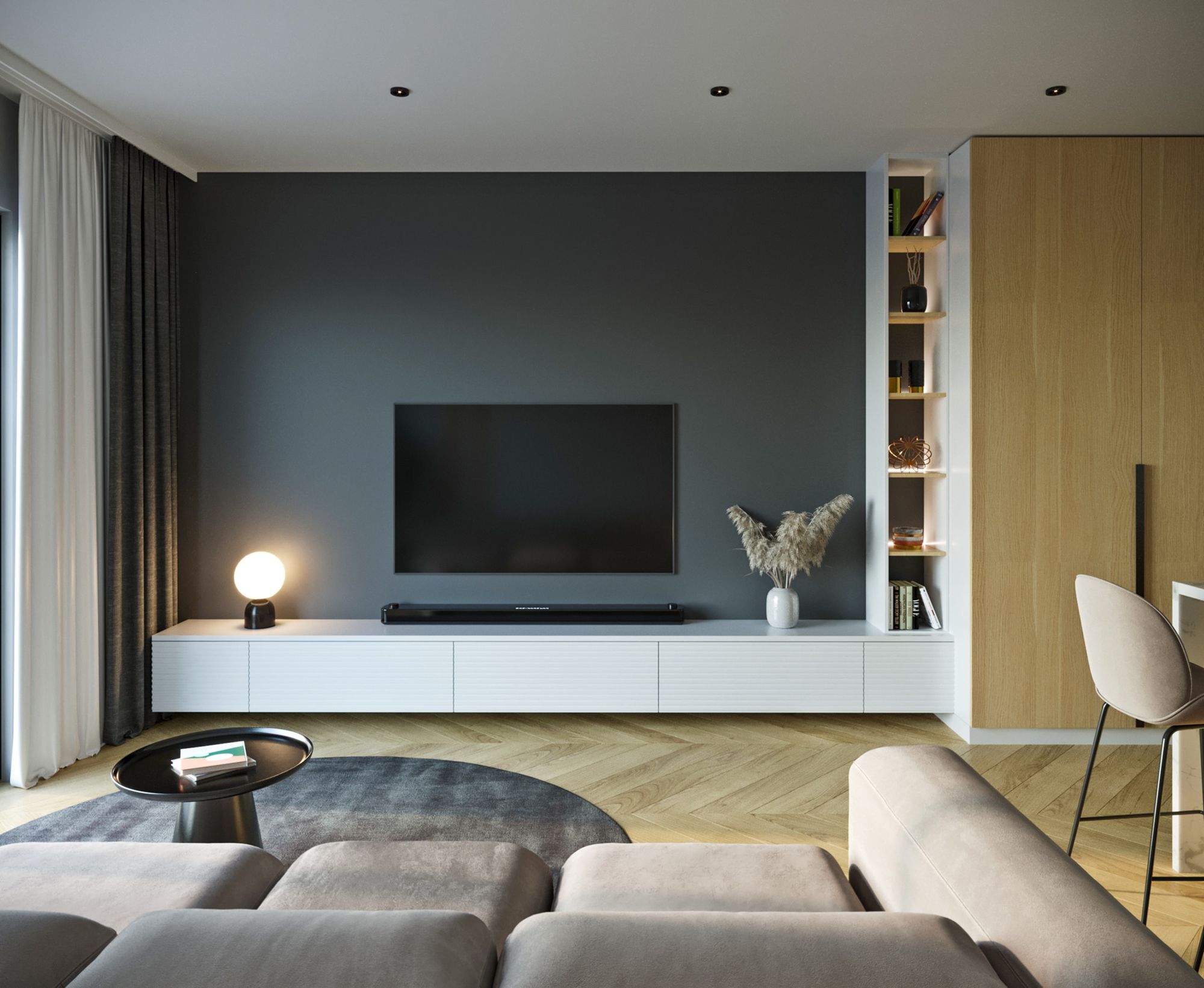 diseño de interiores para salas de estar con televisor