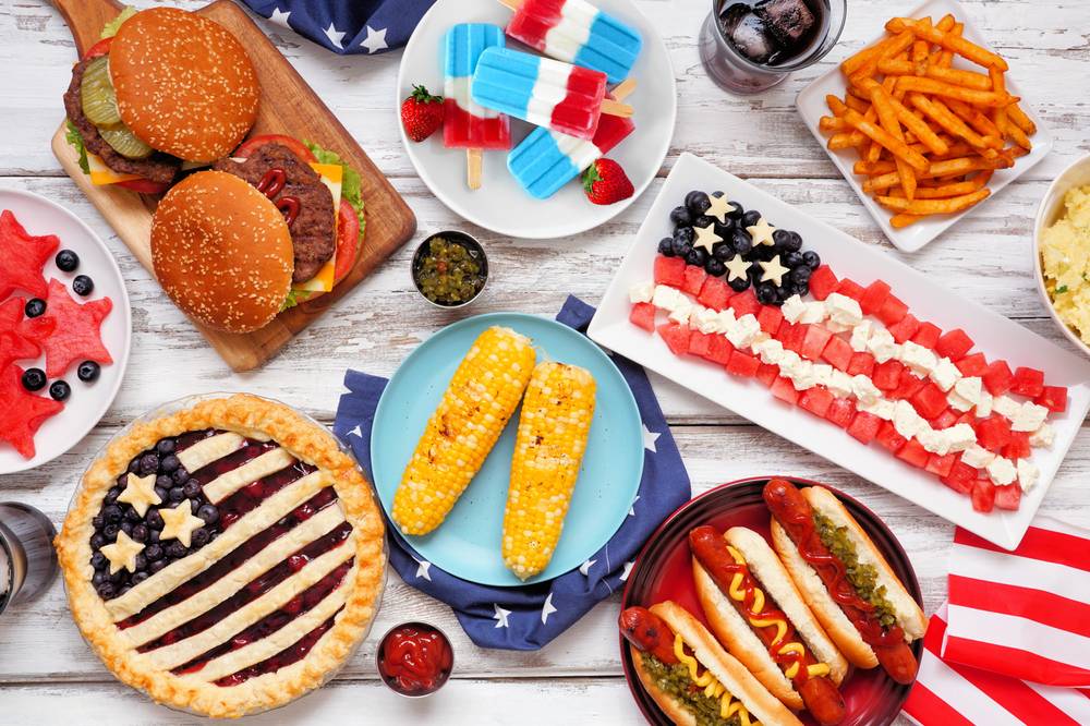 Fourth of July, patriotic, American themed food.