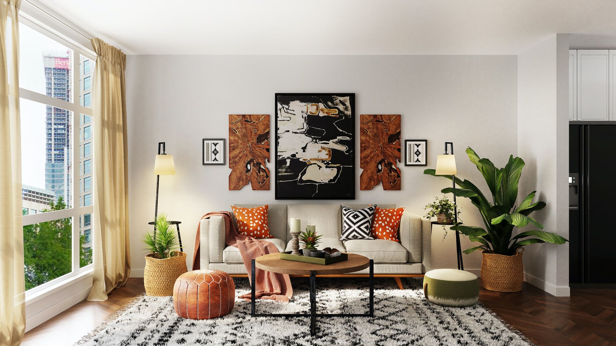 decoración interiores salas de estar cojines alfombra