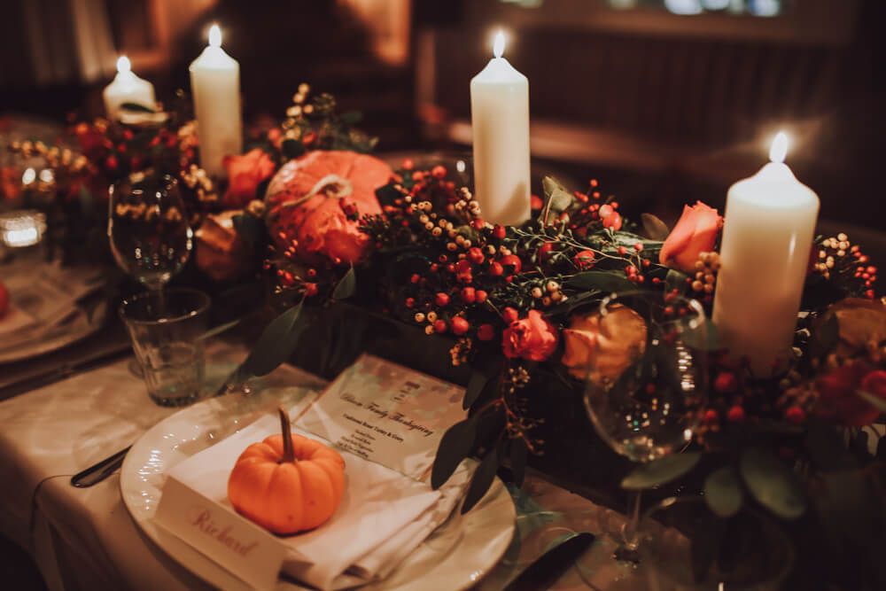 festive christmas themed table decor