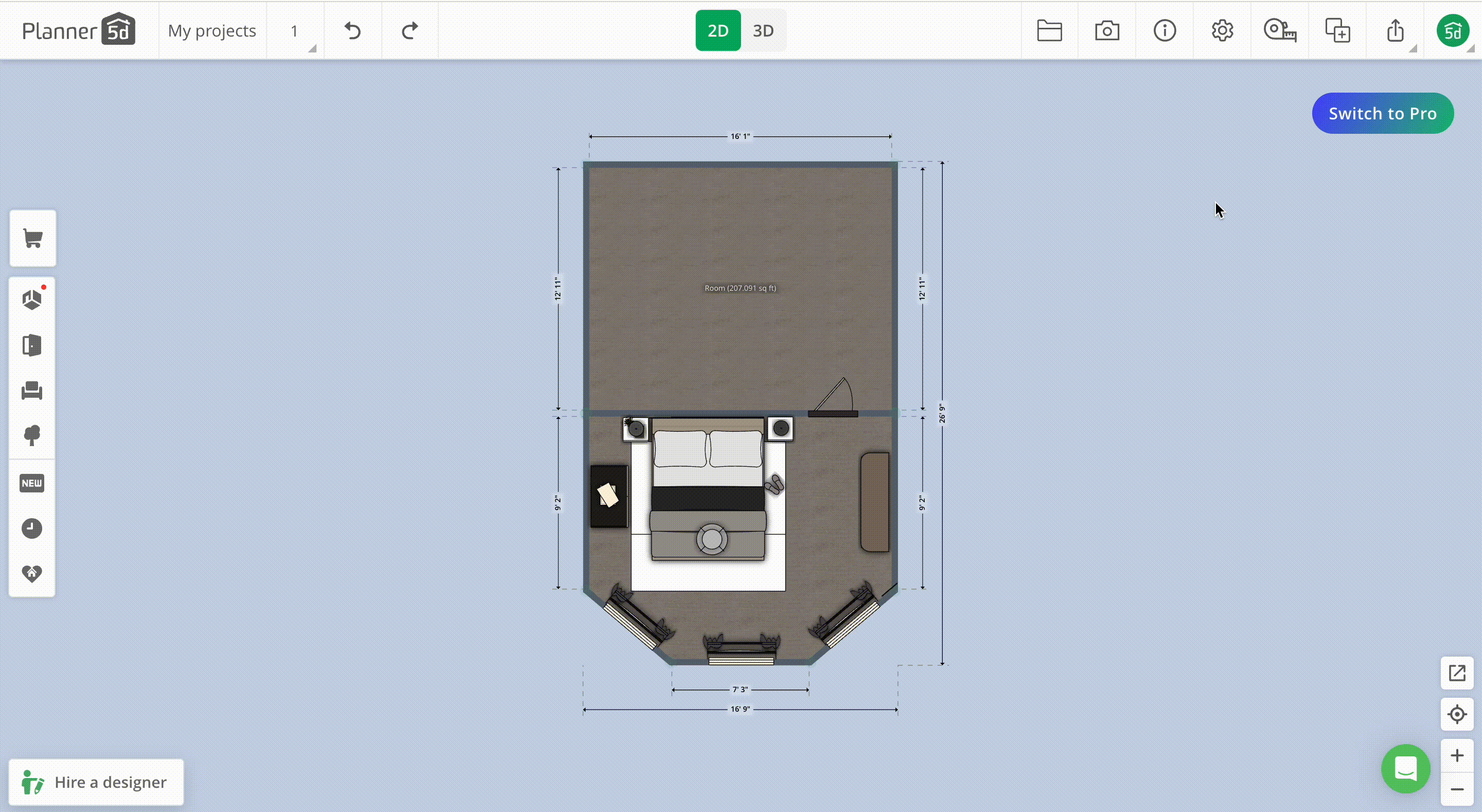 rendu créé en utilisant planner 5d