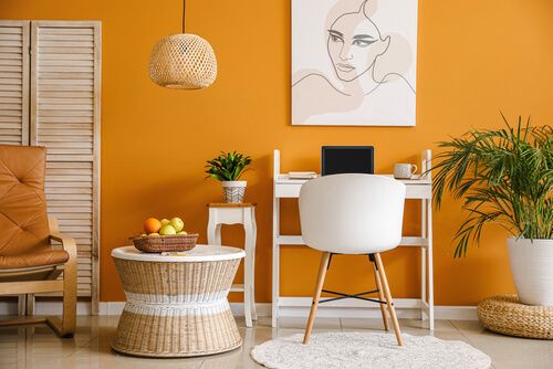 Orange is a statement color in interior design