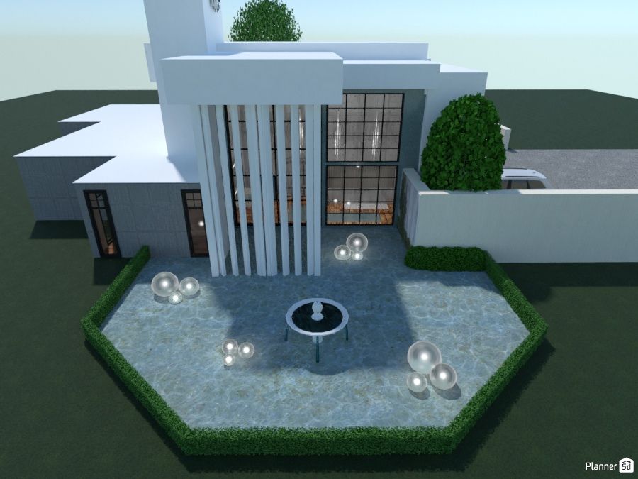 Projeto de fachada de casa moderna realizado no Planner 5D