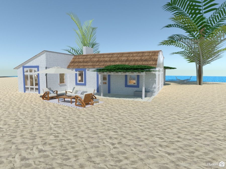 Casa de um andar na praia