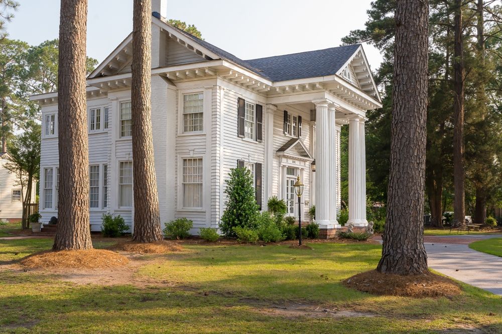 White colonial revival home in the US