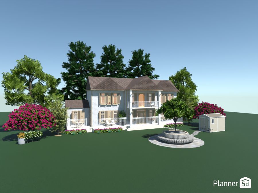 plano 3d de casa elegante, render planner 5d