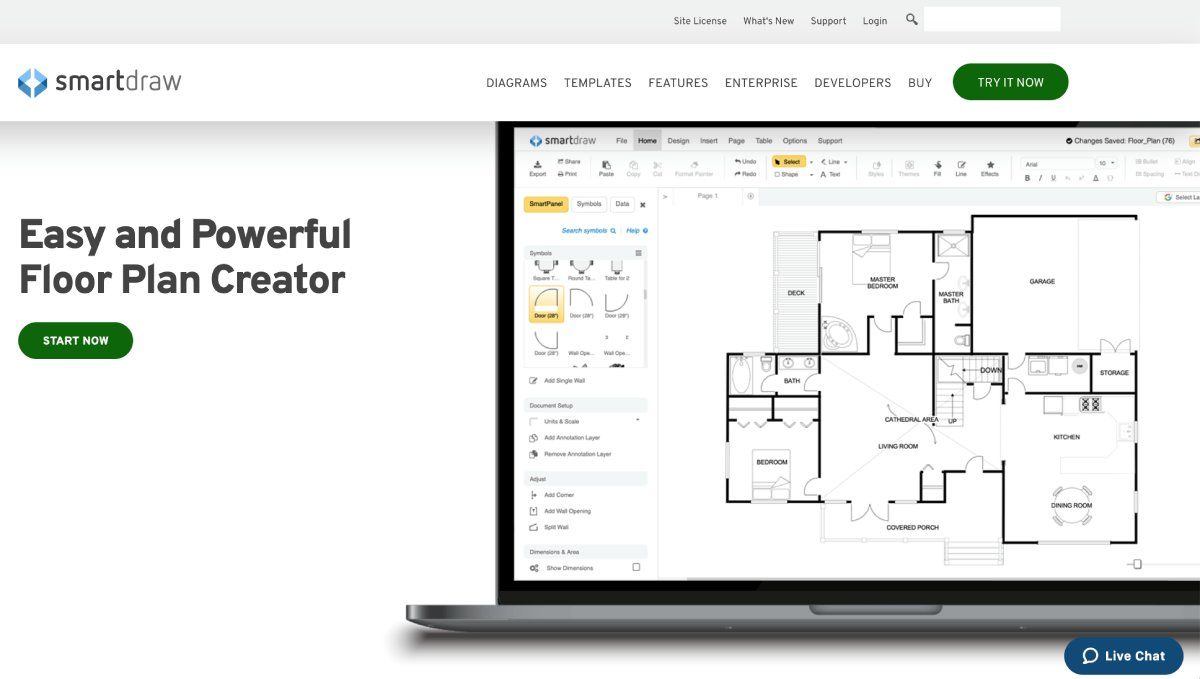 smartdraw -programas de diseño de interiores para reformar tu casa
