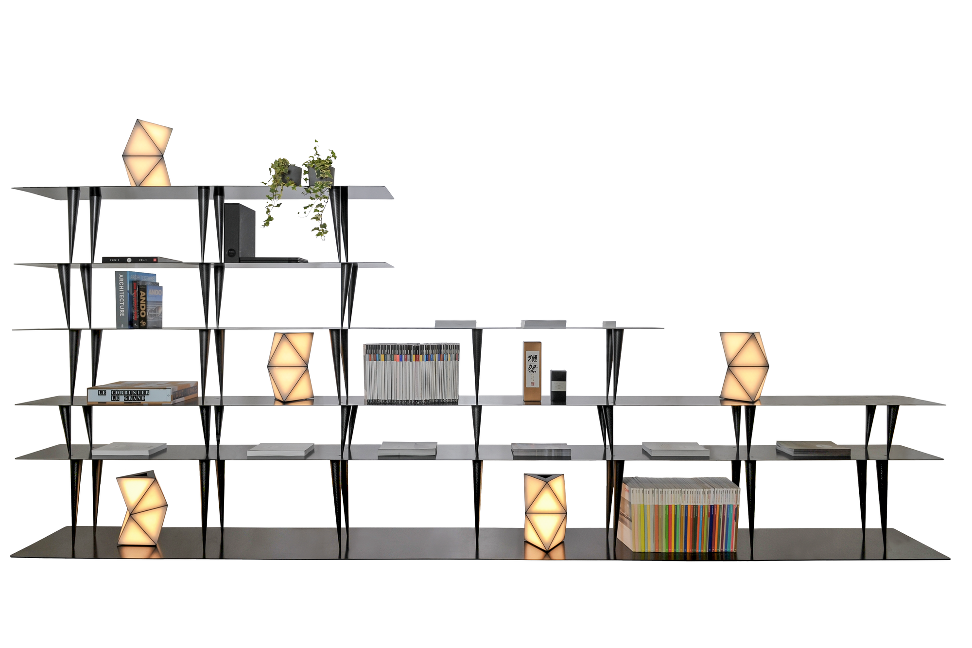 Decoración estilo High tech con muebles y lámparas de Tokio marca de diseño