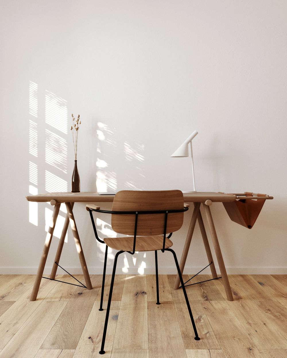desk with natural light