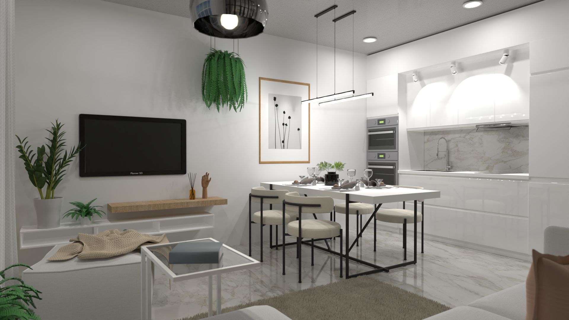 Moderno studio apartamento por Natasha no Planner 5D