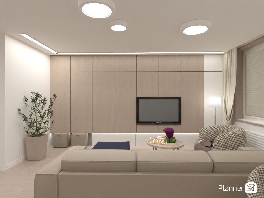 soggiorno beige in stile minimalista