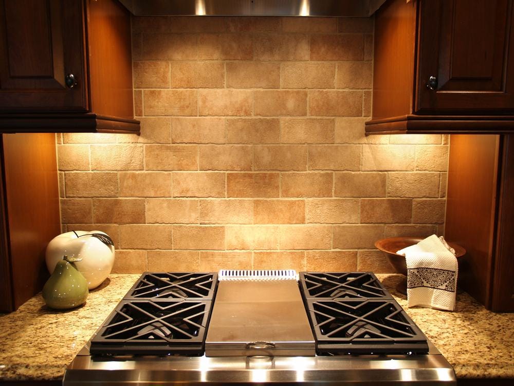 A modern cooktop in a kitchen in an upscale luxurious american home