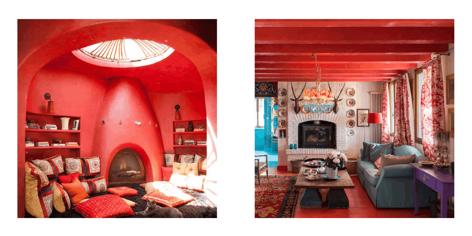 salas de estar bonitas rojas, libro de decoración - El color en el diseño de interiores