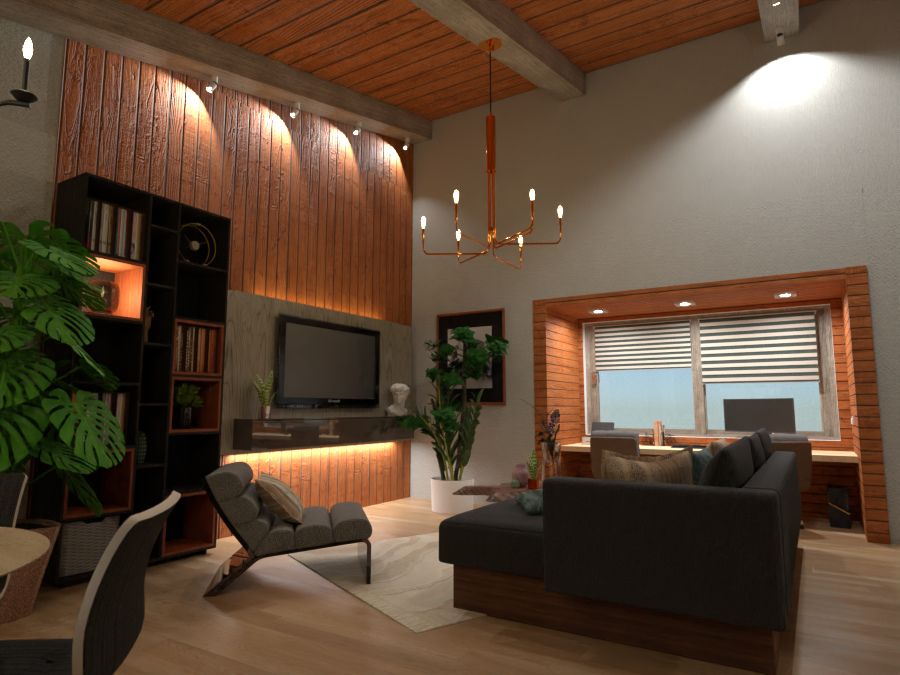 cabin inspired living room