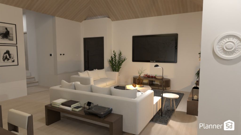 cozy living room in white