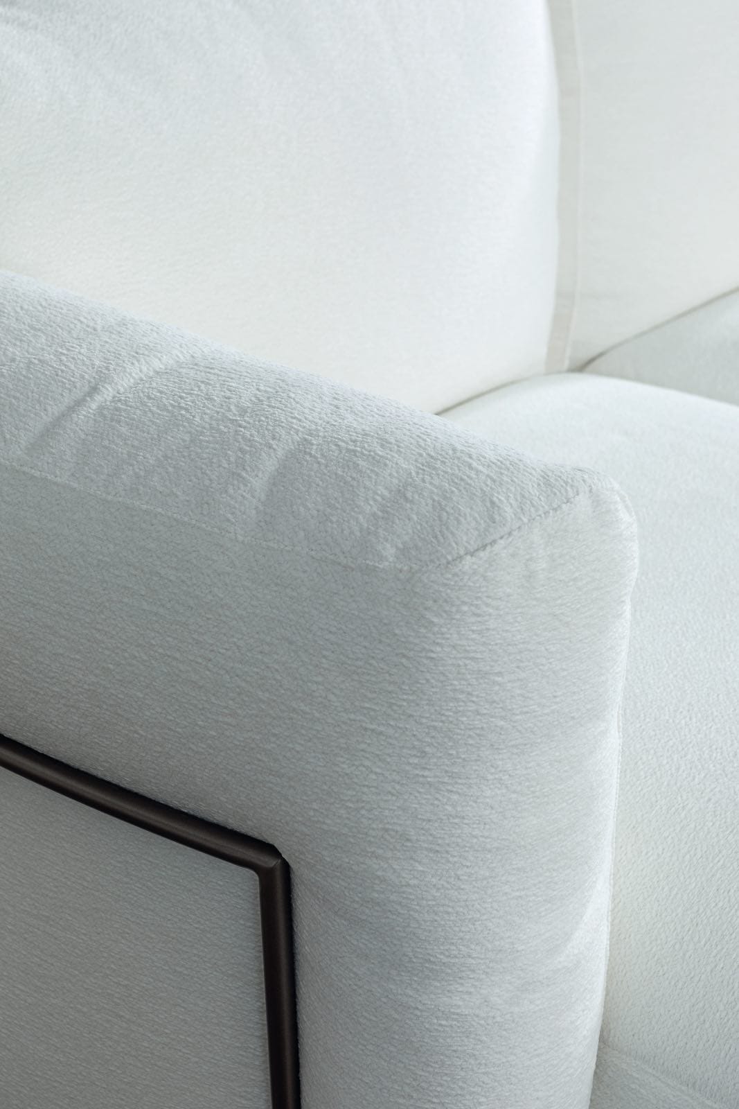 detalle de sofá modular blanco de diseño