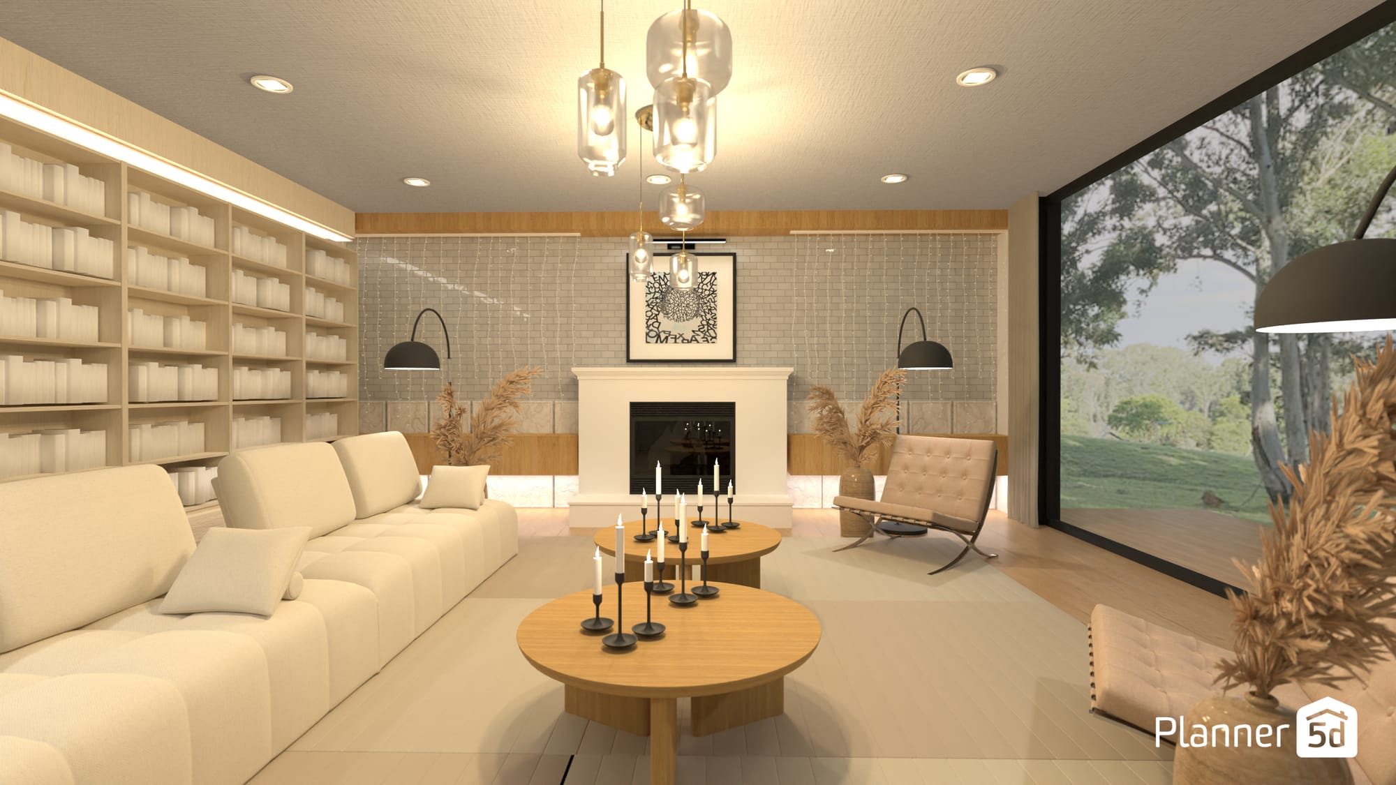 planner 5d render cream-colored living room