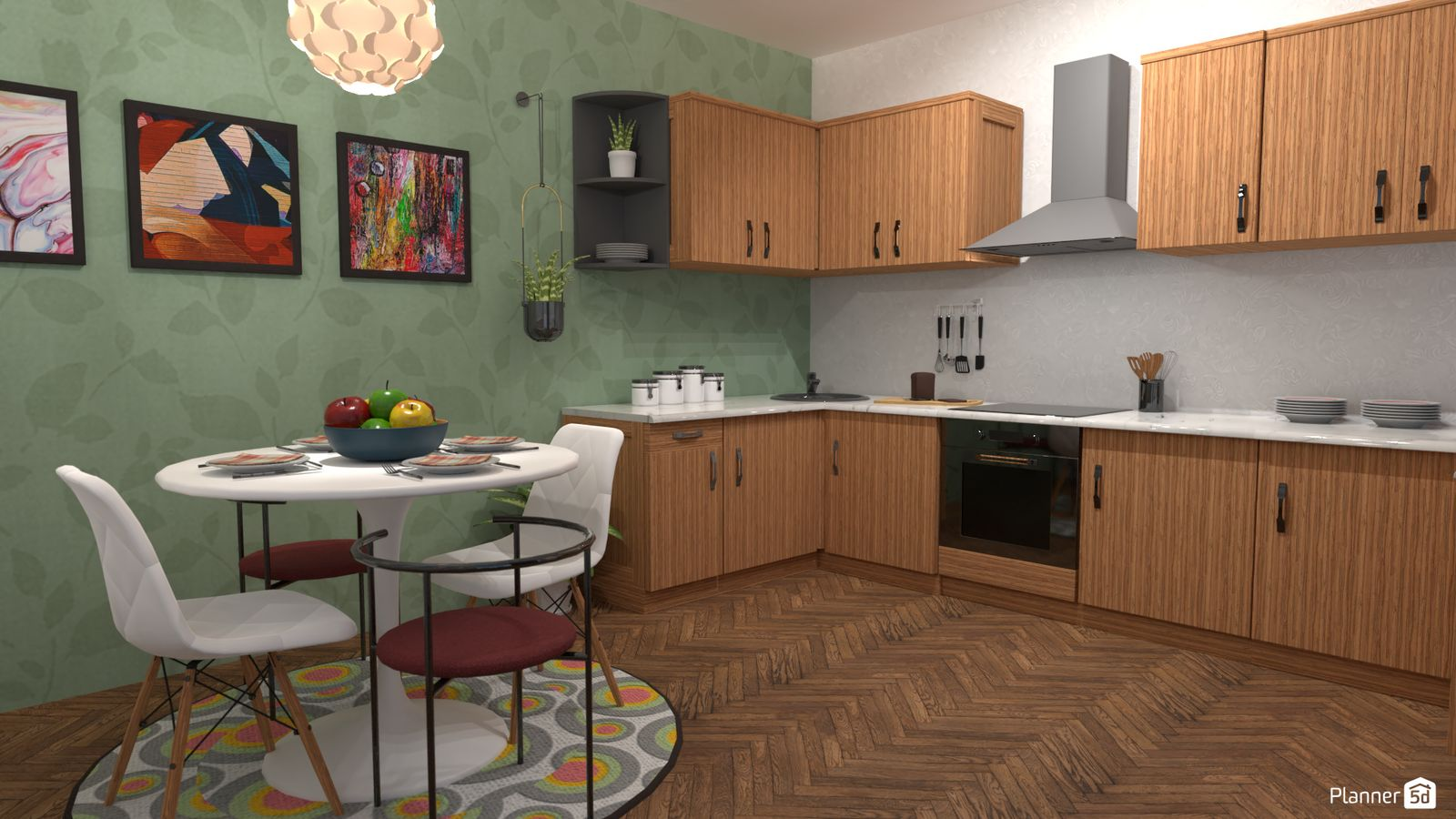Кухня, созданная с помощью инструмента Planner 5D smart wizard