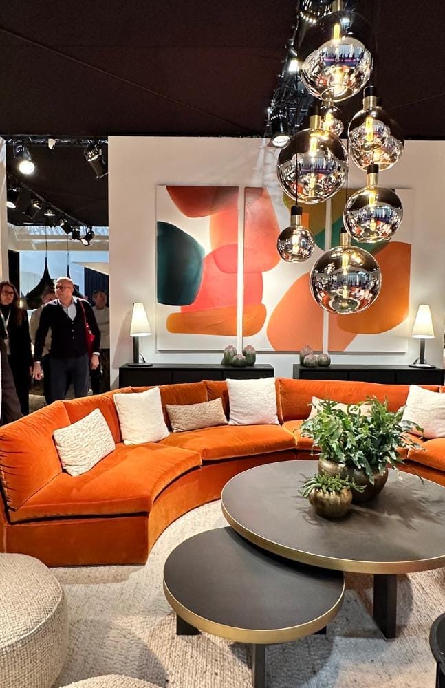 sofá naranja redondo de diseño en maison&objet