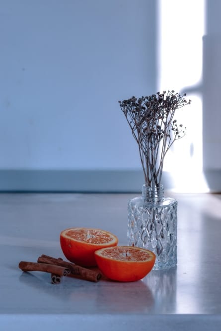 Aromatizador de casa com canela e laranja