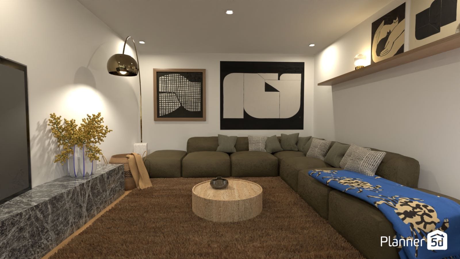 modern living room render, interior design software planner 5D
