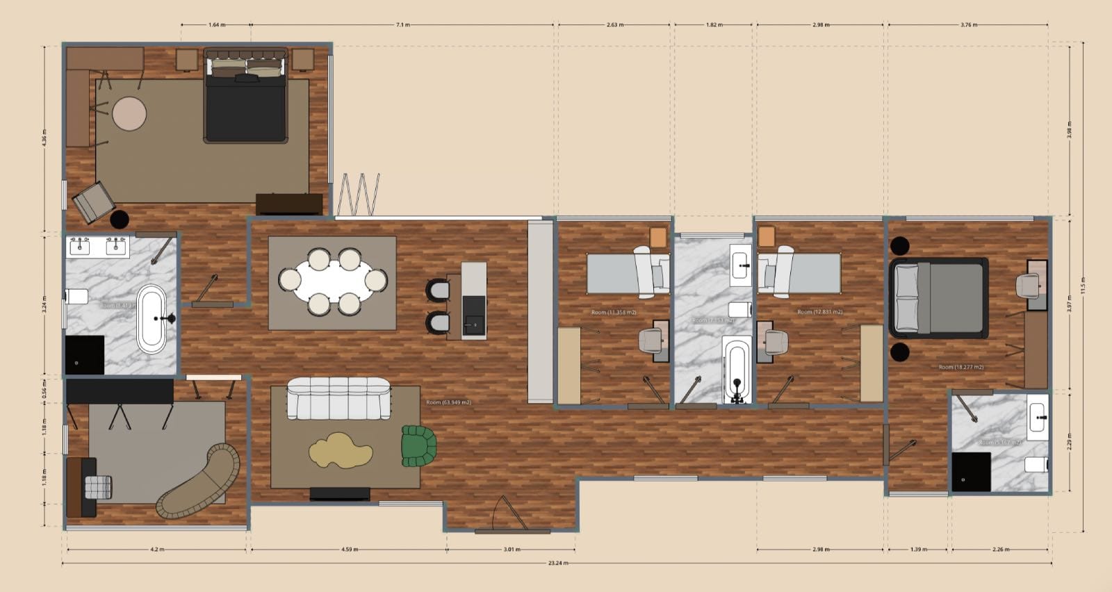 1 storey home floor plan, interior design software, planner 5D