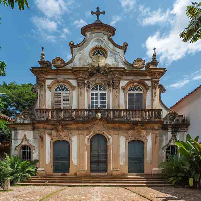 Igreja brasileira com estilo de arquitetura barroca