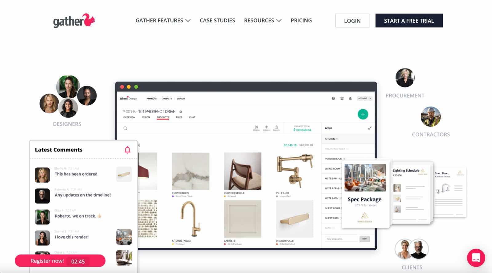 project management software for interior design gather