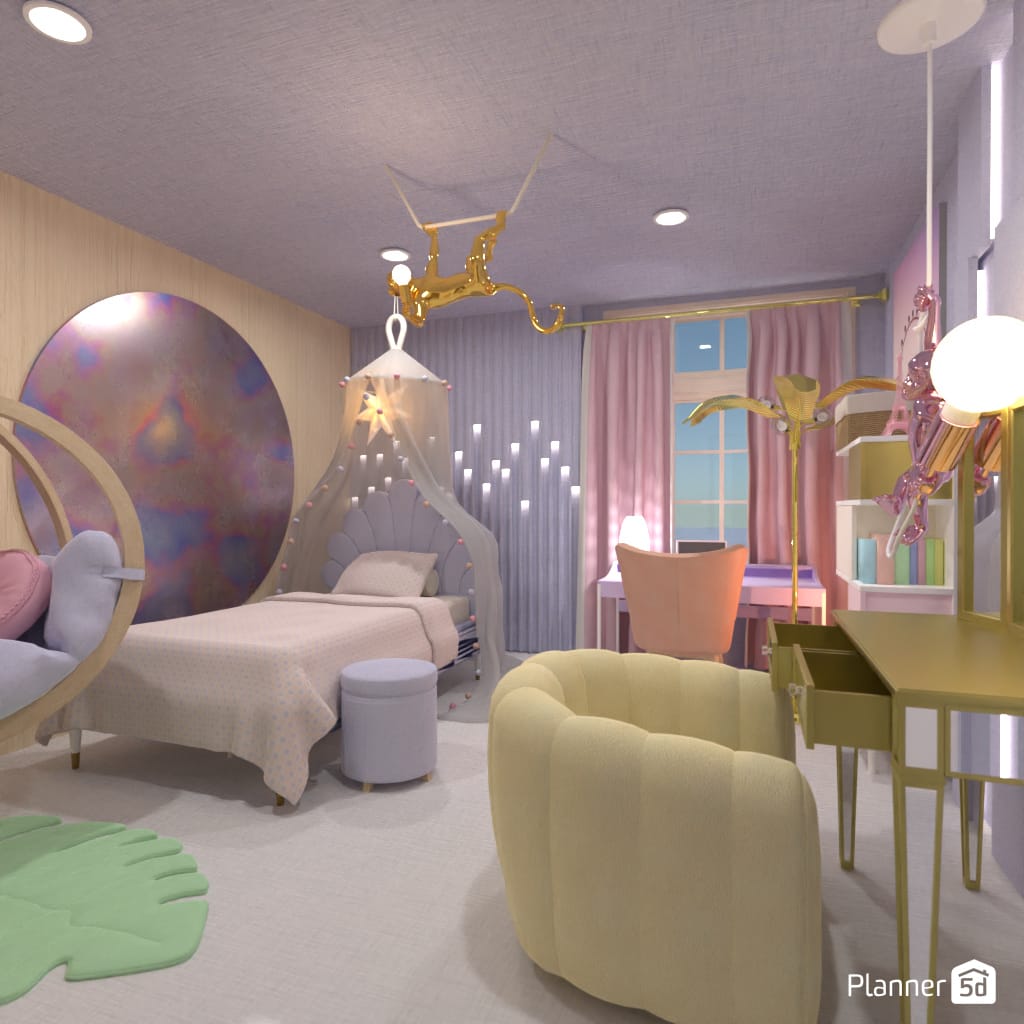 quarto dos sonhos de sereia no Planner 5D