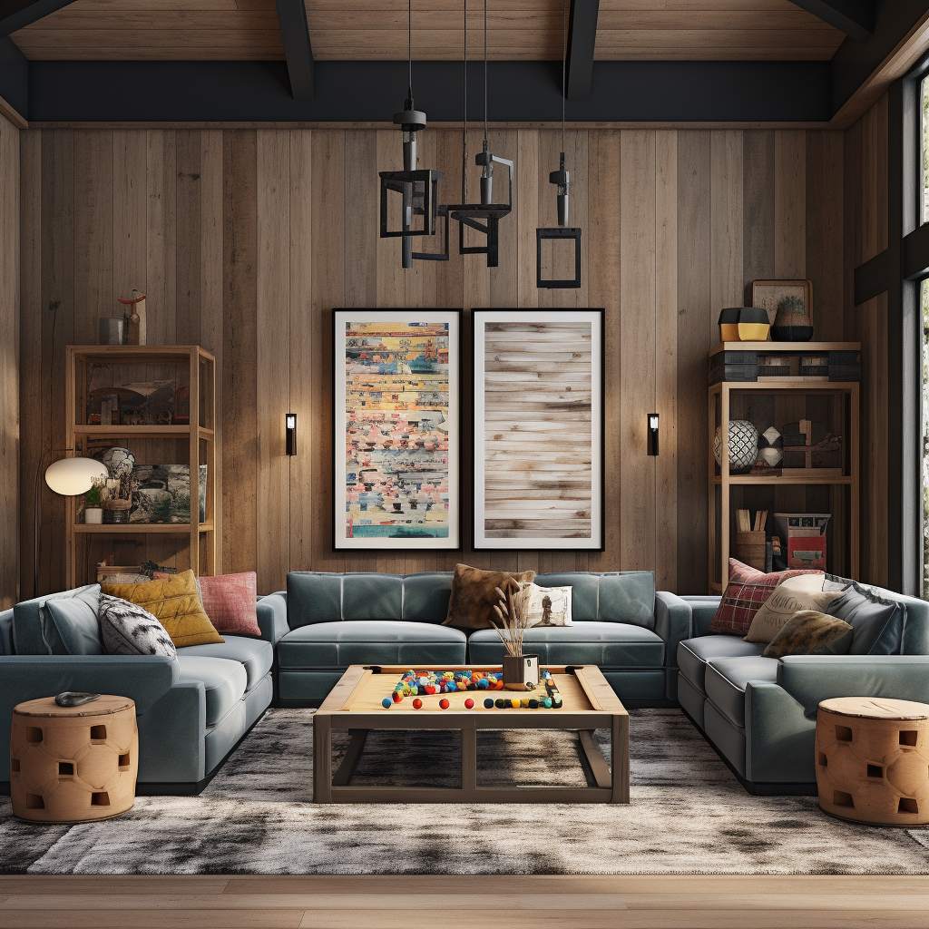 cozy vibes in a rustic game room