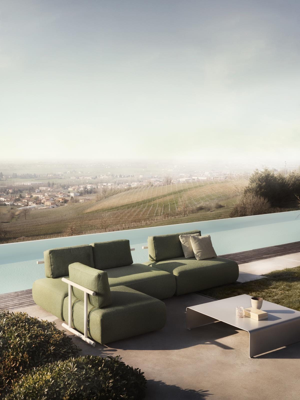 sofá de exterior, muebles de jardín de tendencia 2024
