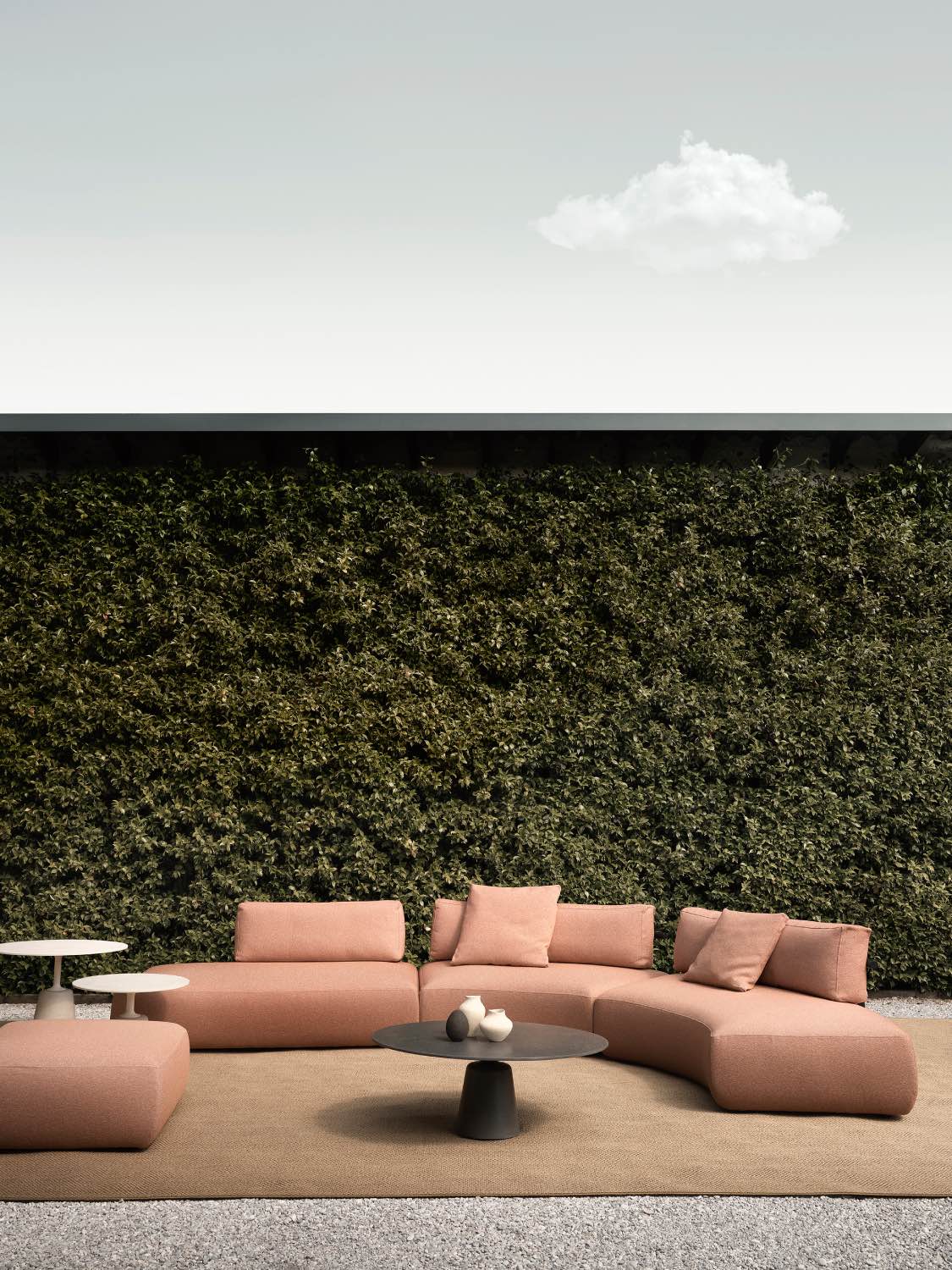 sofá rosa exterior, muebles de jardín de tendencia 2024