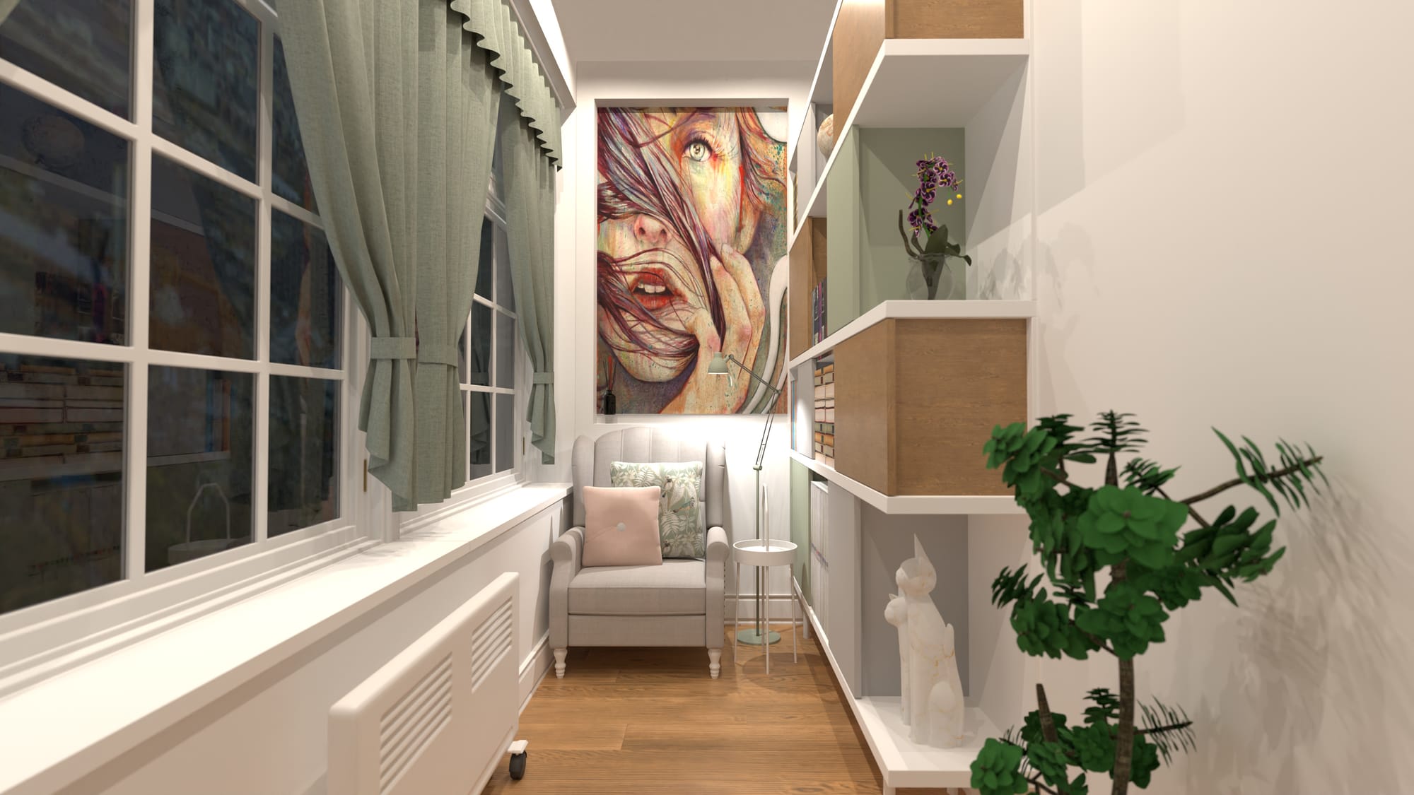 corredor de apartamento projetado no Planner 5D