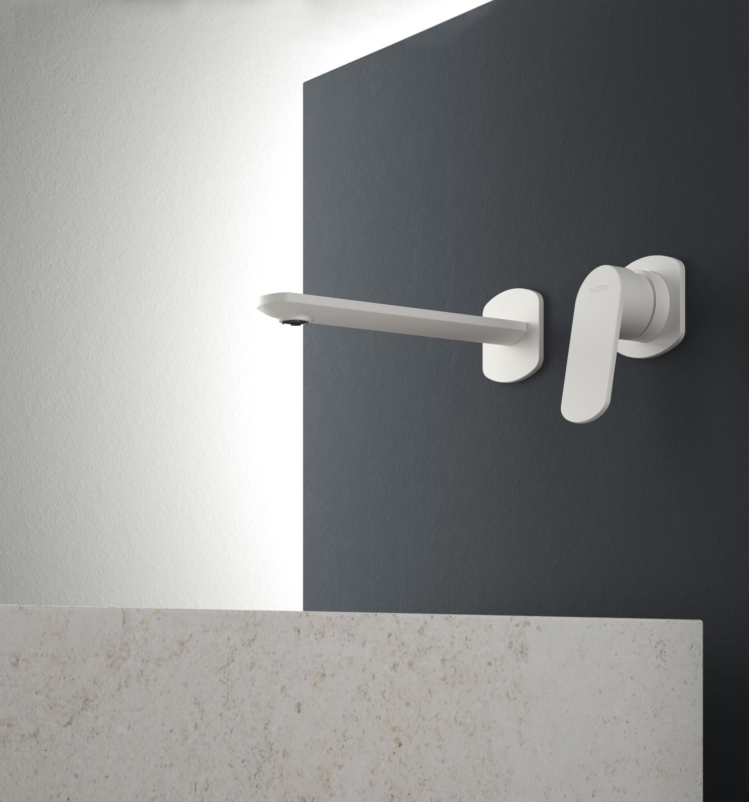 wall mounted bathroom white faucet by zazzeri