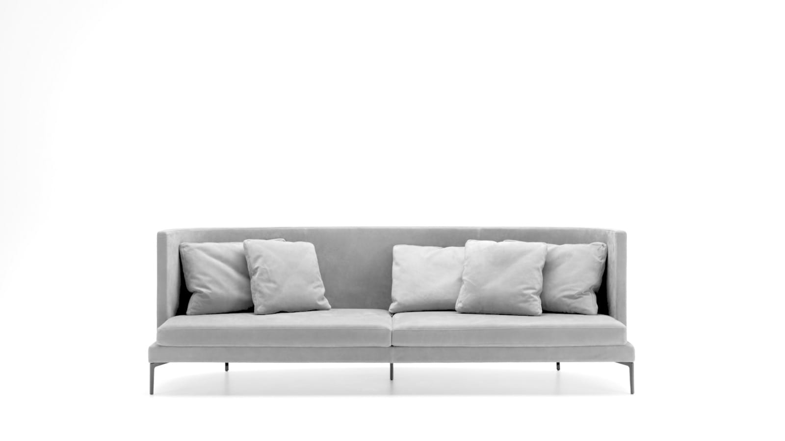 sofá minimalista de color blanco de diseño living divani